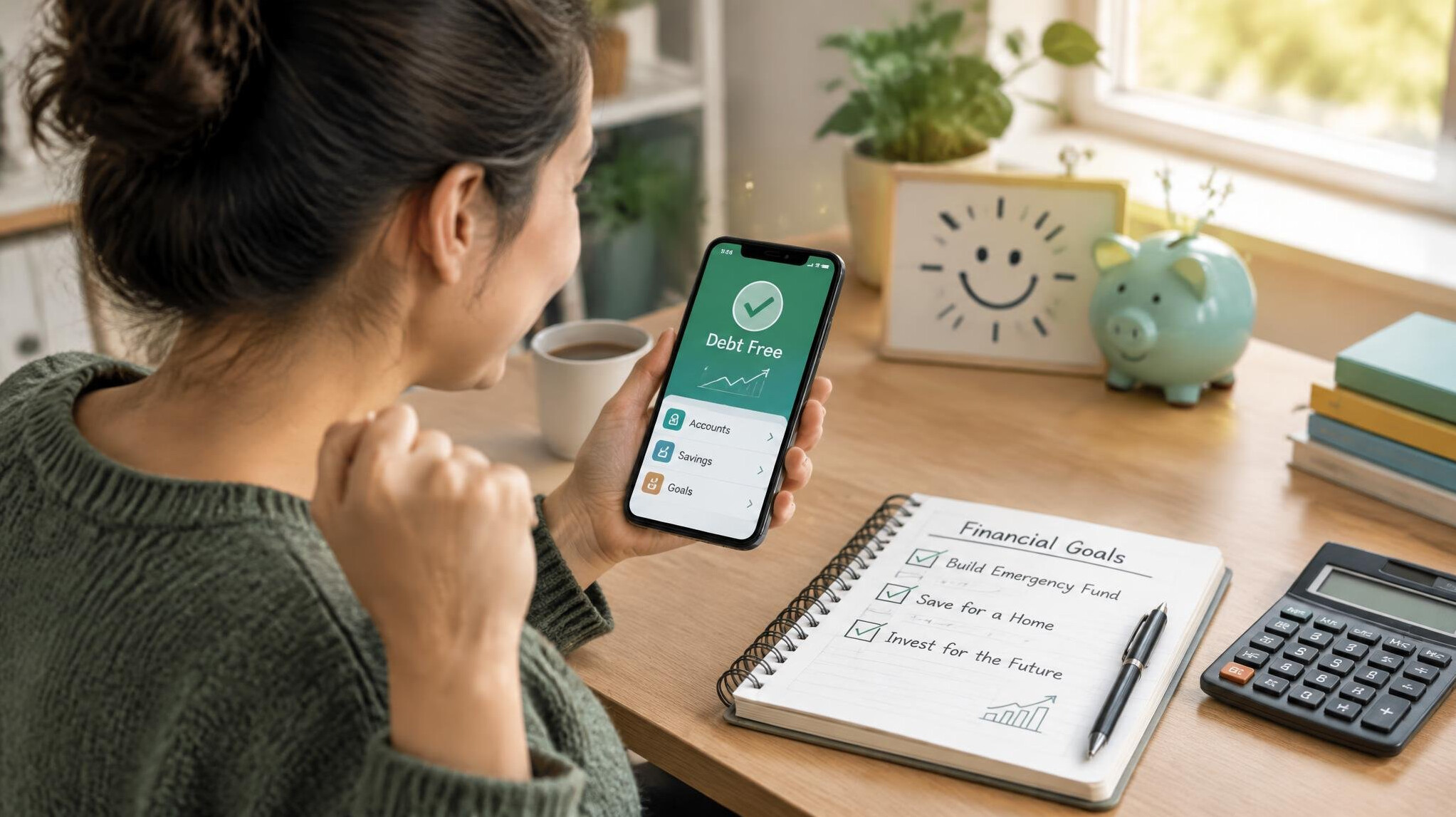 person checking financial app