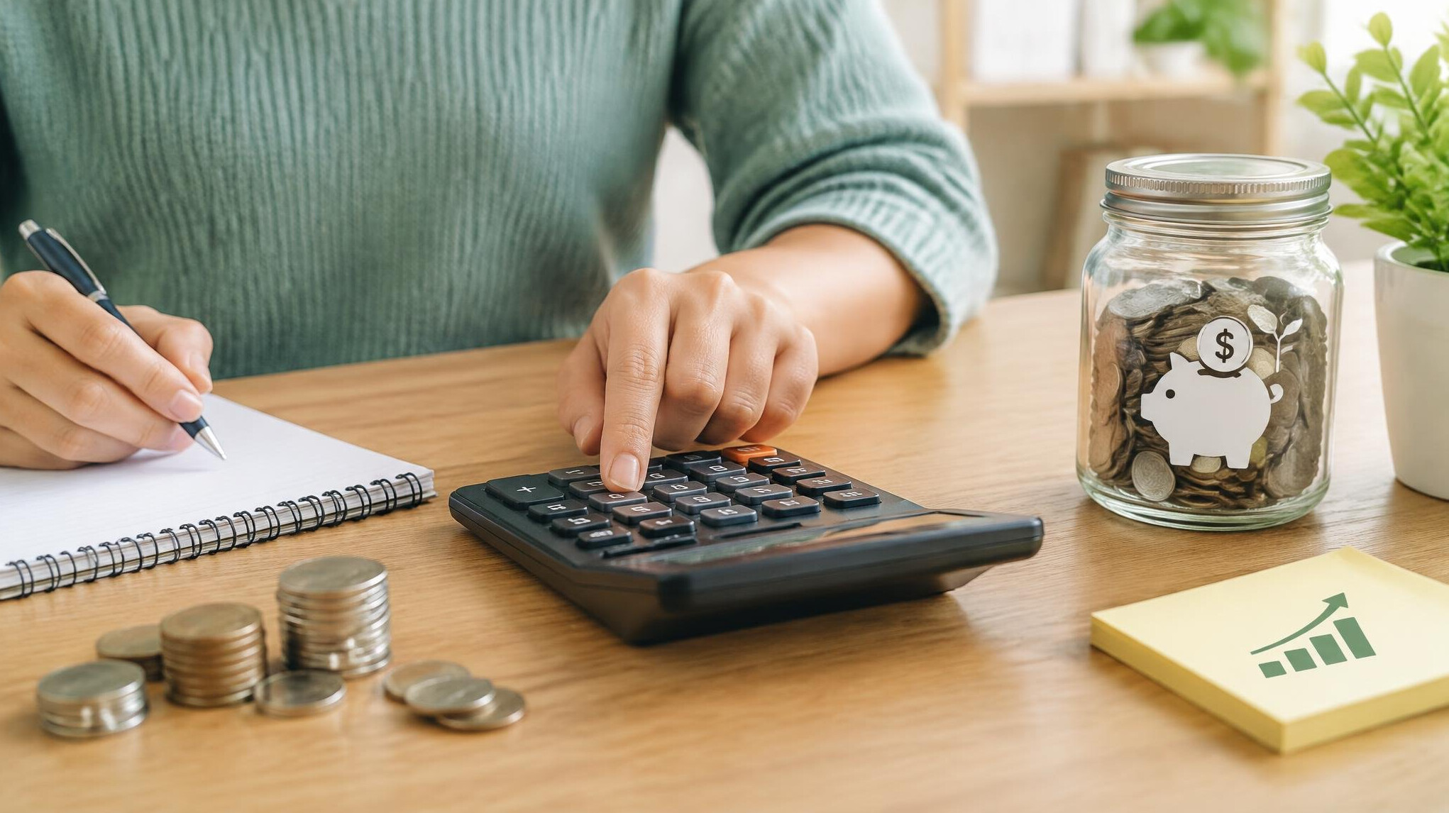 person using calculator