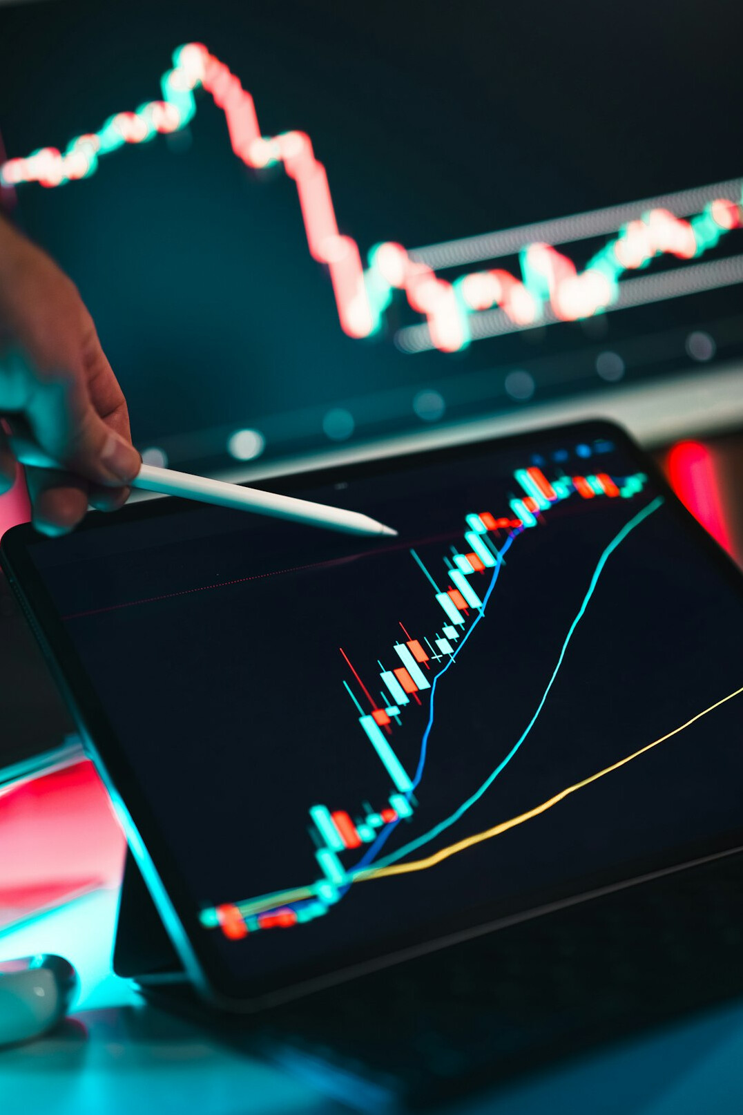 person reviewing financial charts