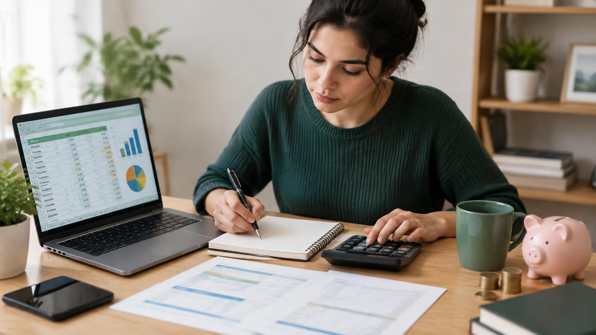 person reviewing budget spreadsheet