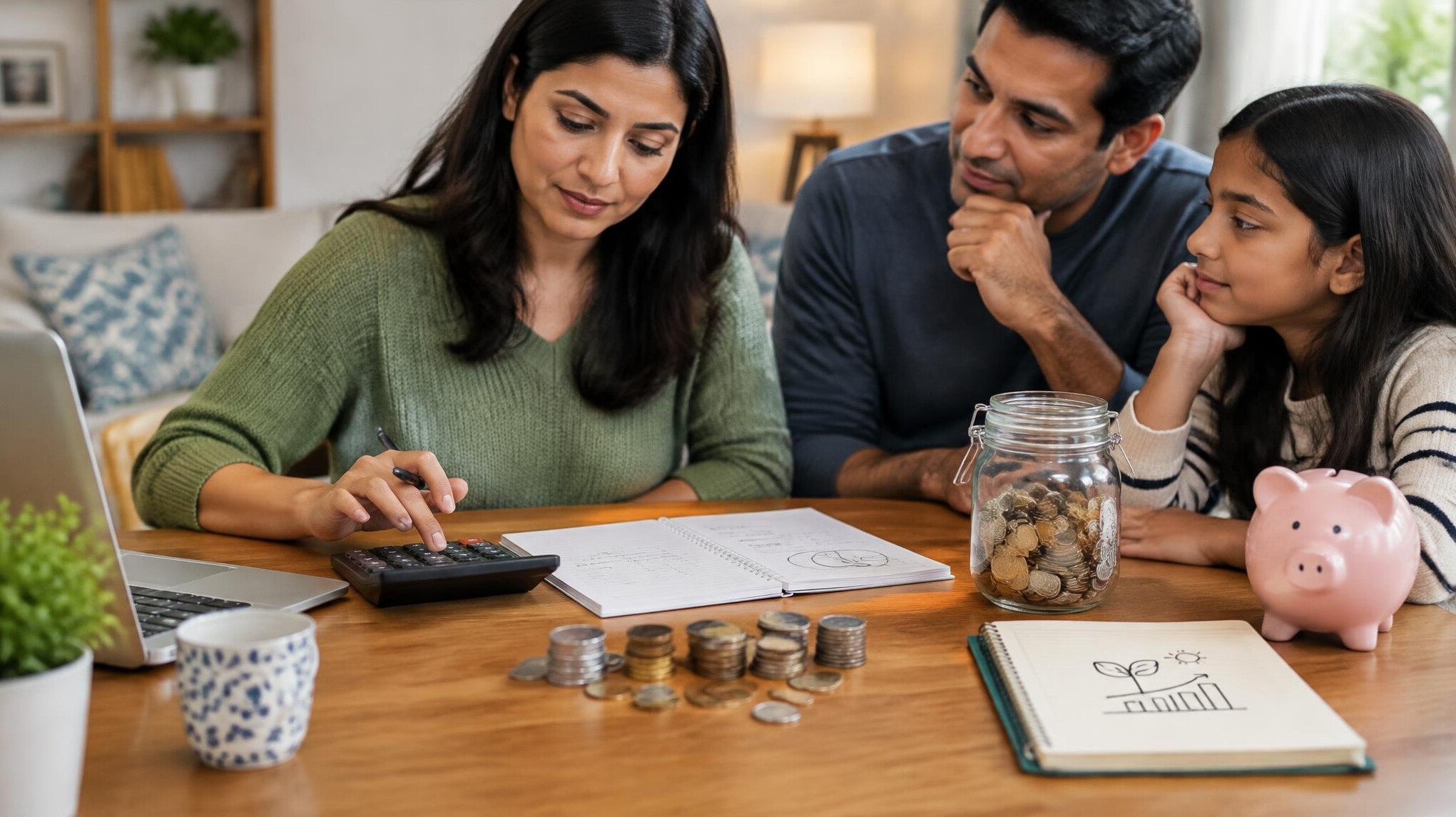 woman calculating budget at home